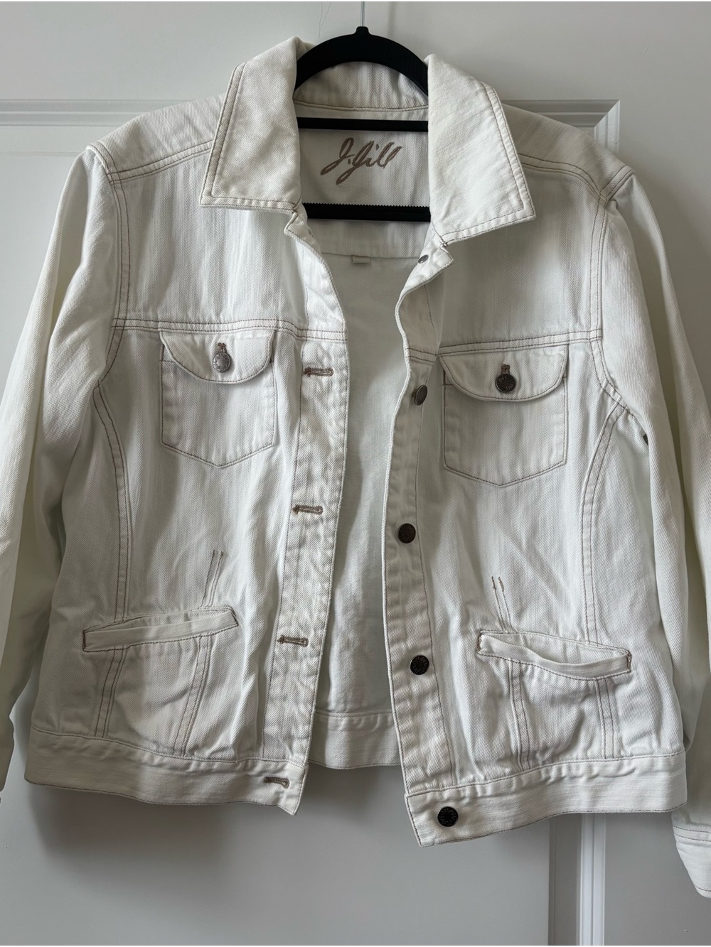 J. Jill Off-White Denim Trucker Jacket